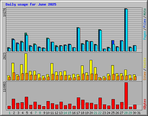 Daily usage for June 2025