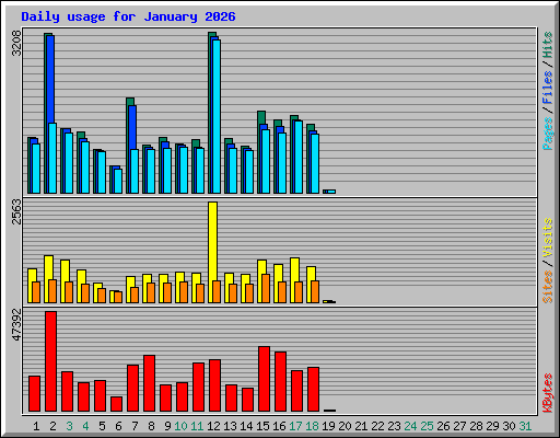 Daily usage for January 2026